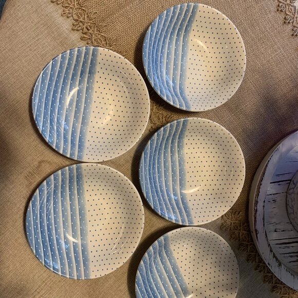 Churchill England Stipes and Dots Bowls - Picture 1 of 4